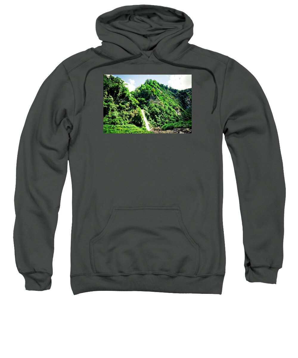 Annapurna Sweatshirt featuring the photograph waterfall Himalayas mountains NEPAL by Raimond Klavins