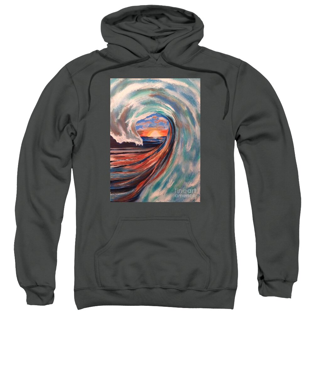 Wave Sweatshirt featuring the painting Wave by Denise Tomasura