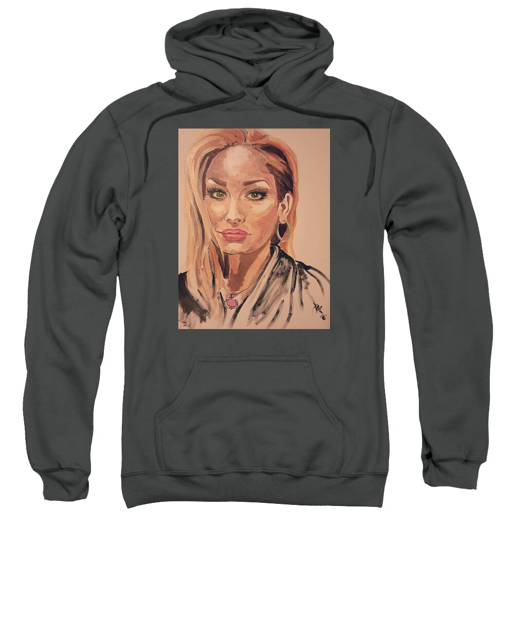 Self Portrait Sweatshirt featuring the painting Weaselwise by Alexandria Weaselwise Busen