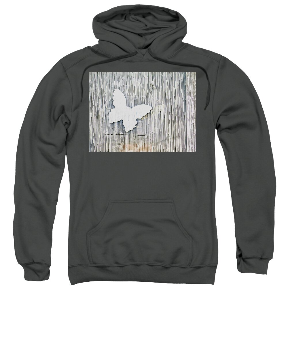 Butterfly Sweatshirt featuring the photograph White Butterfly by Kathy Corday