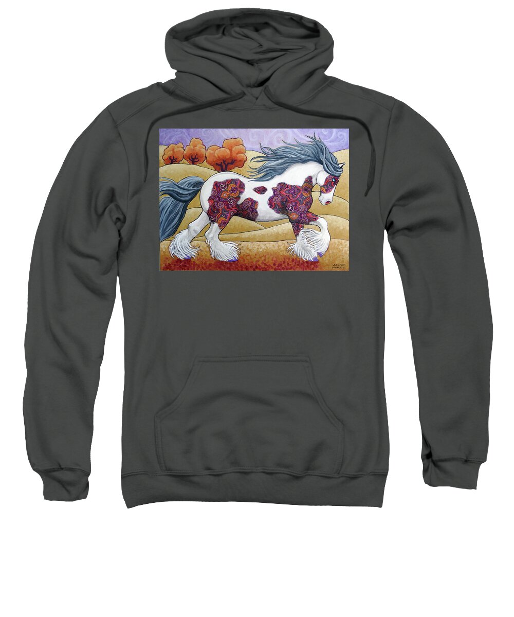 Gypsy Vanner Sweatshirt featuring the painting Wild Gypsy Heart by Ande Hall