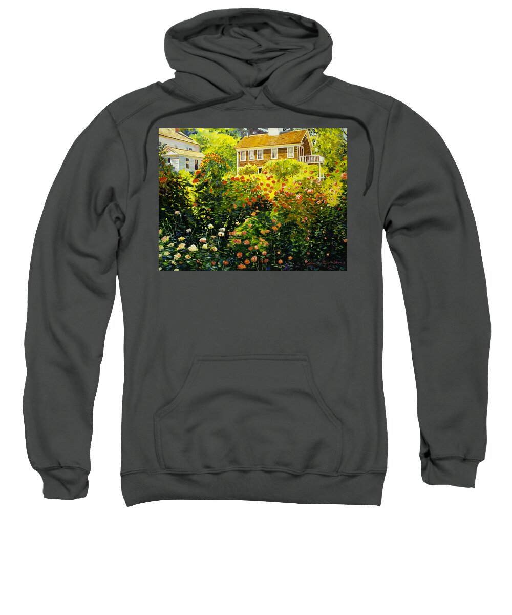 Gardens Sweatshirt featuring the painting Wild Rose Country by David Lloyd Glover