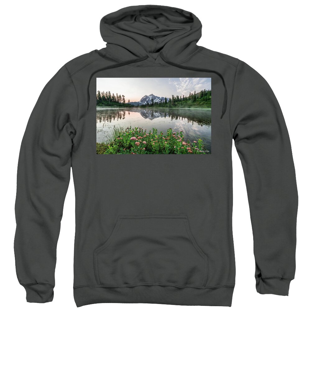 Nature Sweatshirt featuring the photograph Wildflowers and Mt. Shuksan by Philip Cho