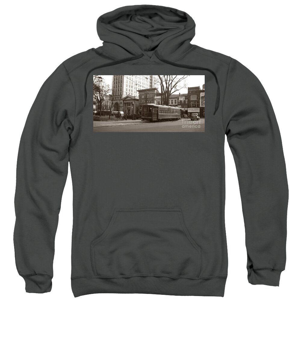 Wilkes Barre Sweatshirt featuring the photograph Wilkes Barre PA Public Square Oct 1940 by Arthur Miller