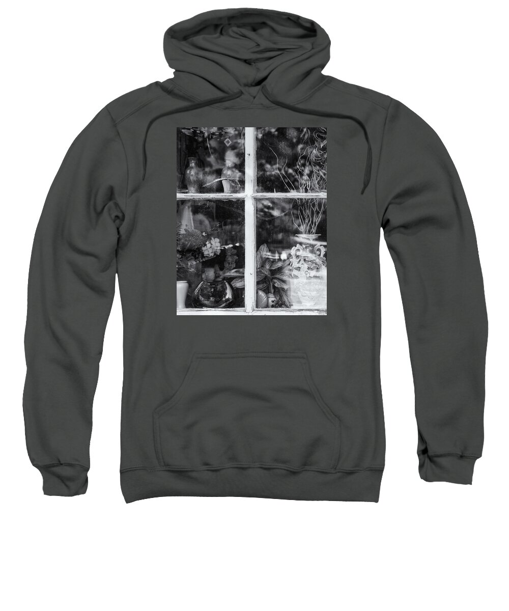 Brattleboro Vermont Sweatshirt featuring the photograph Window In Black and White by Tom Singleton