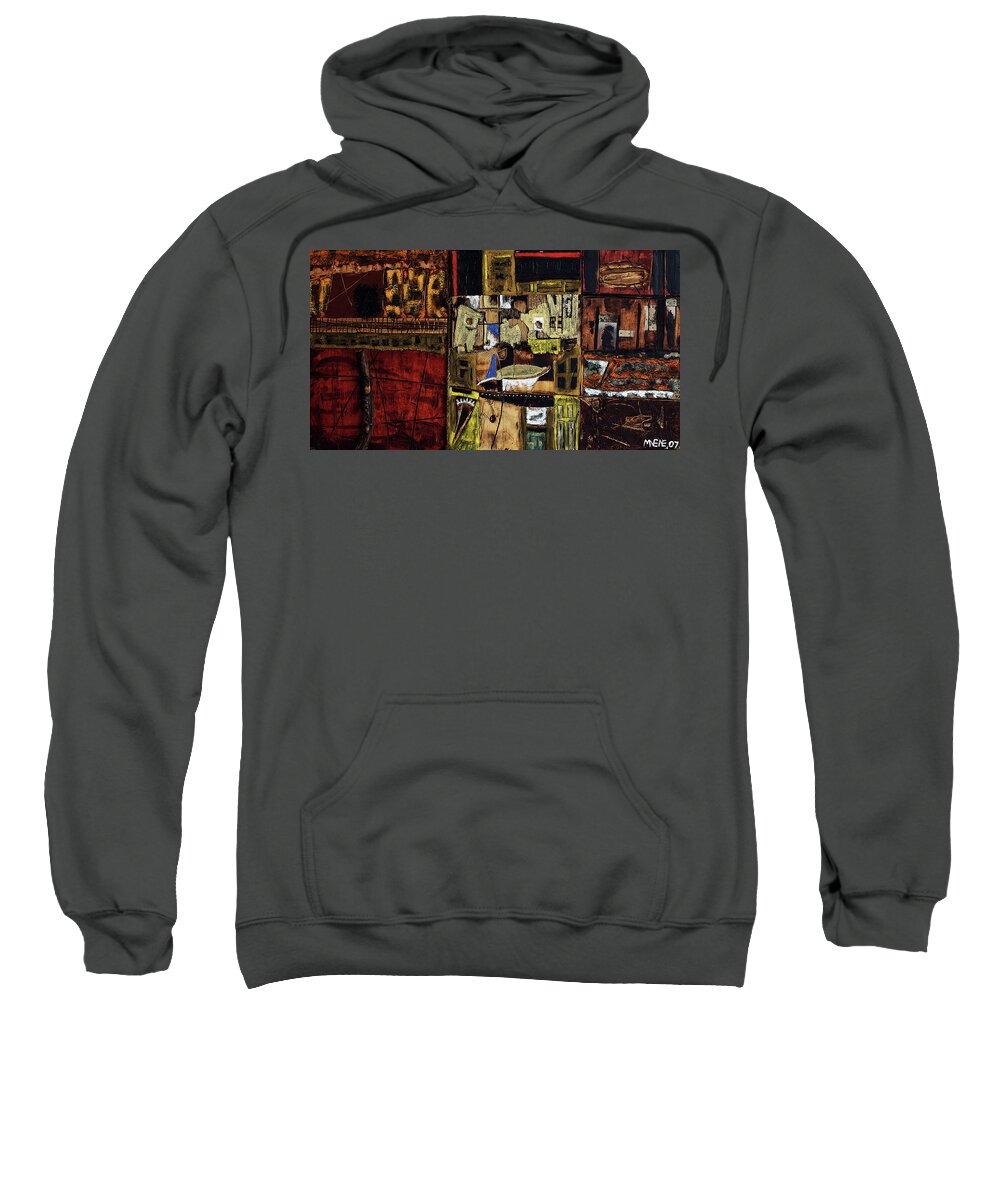 African Fine Art Sweatshirt featuring the painting Window On The World by Michael Nene