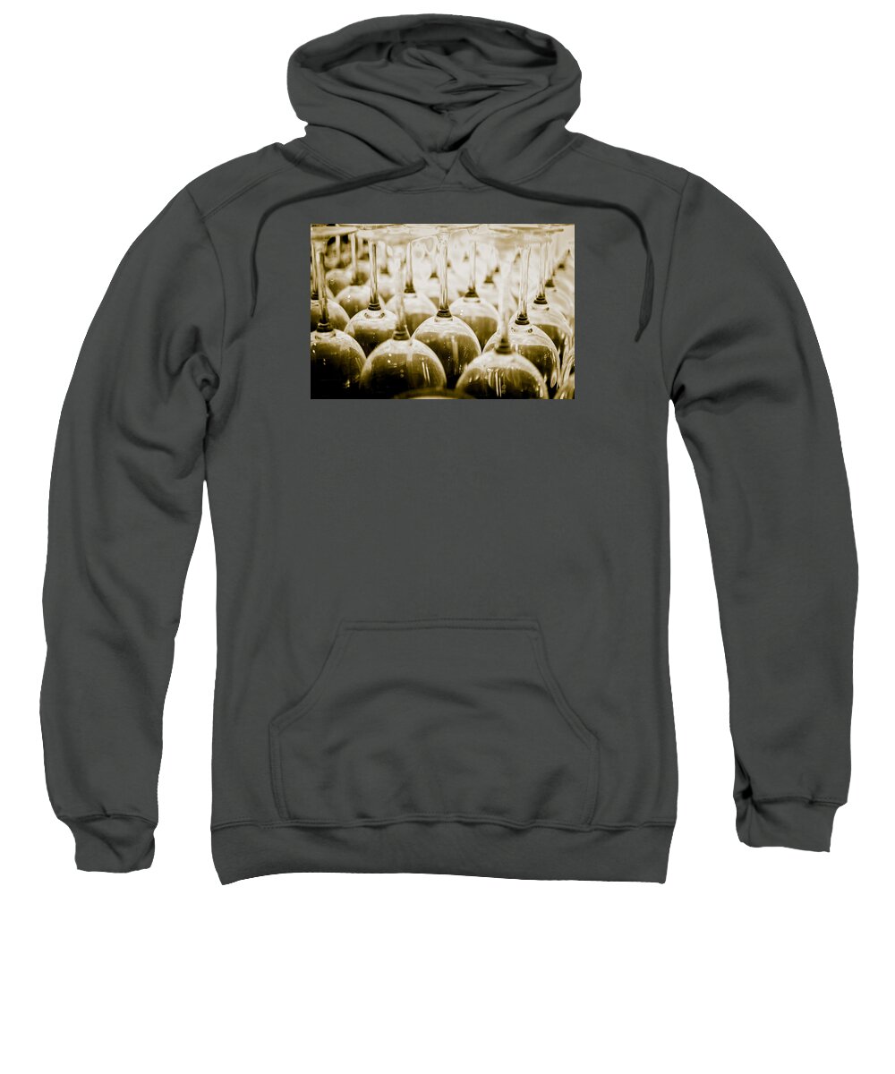 Black And White Sweatshirt featuring the photograph Wine Glasses by Stephen Holst