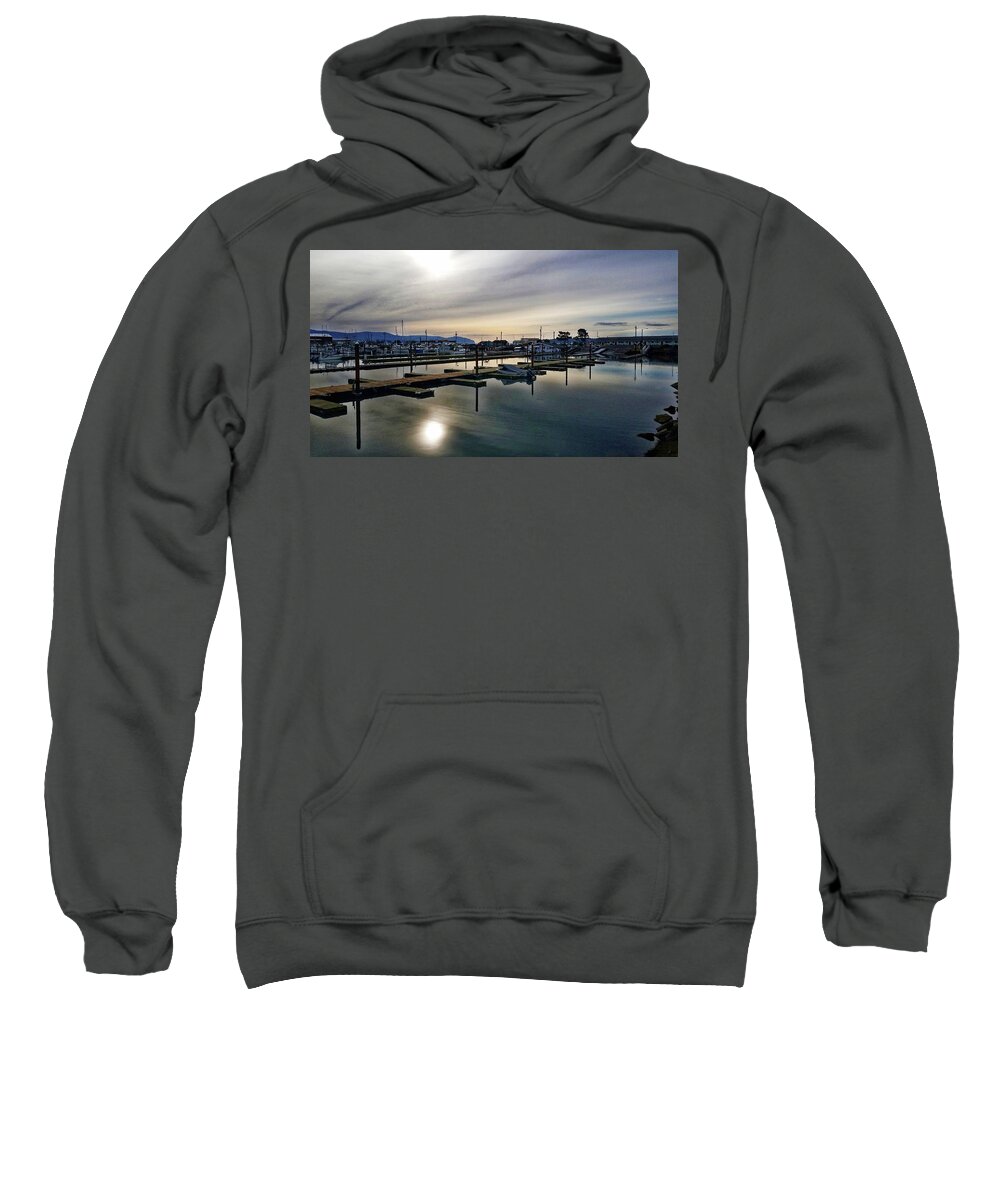 Harbor Sweatshirt featuring the photograph Winter Harbor Revisited #MobilePhotography by Chriss Pagani