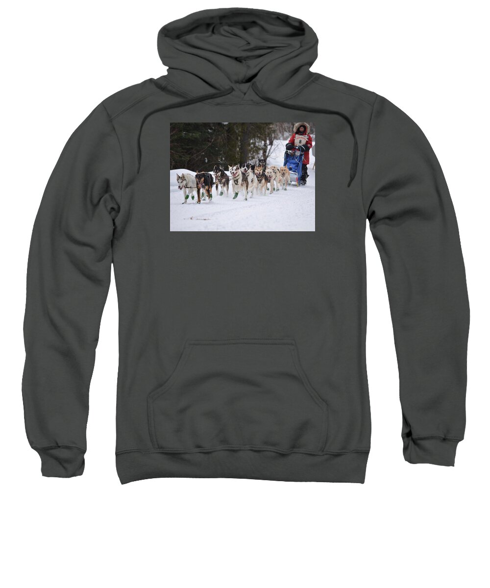 Women Sweatshirt featuring the photograph Women Mushers at John Beargrease Sled Dog Race by Hella Buchheim