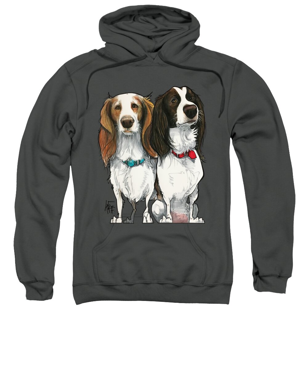 Pet Portrait Sweatshirt featuring the drawing Woodhull 3184 by Canine Caricatures By John LaFree