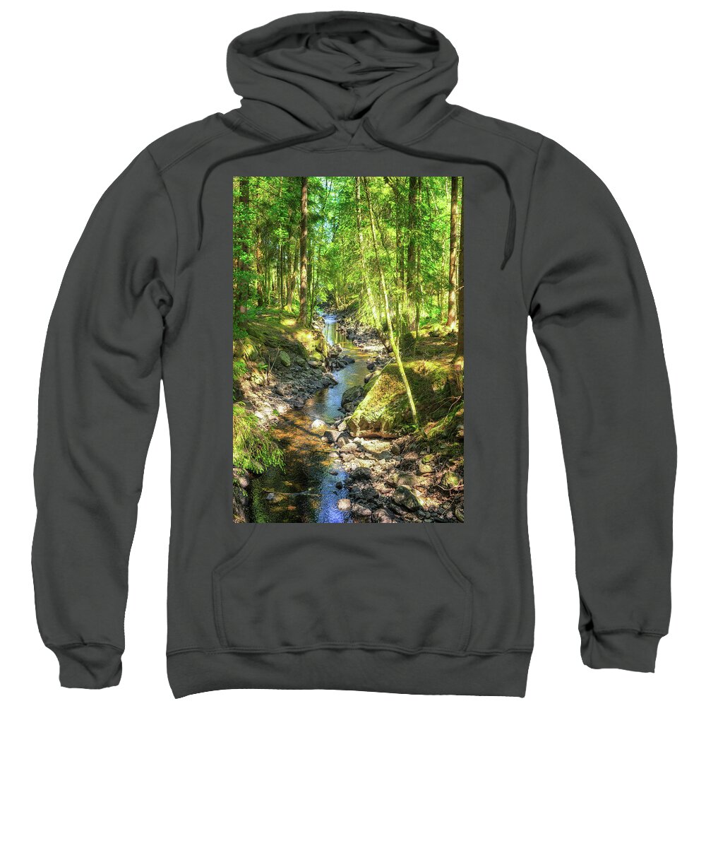 Landscape Sweatshirt featuring the photograph Woodland Stream by James Billings
