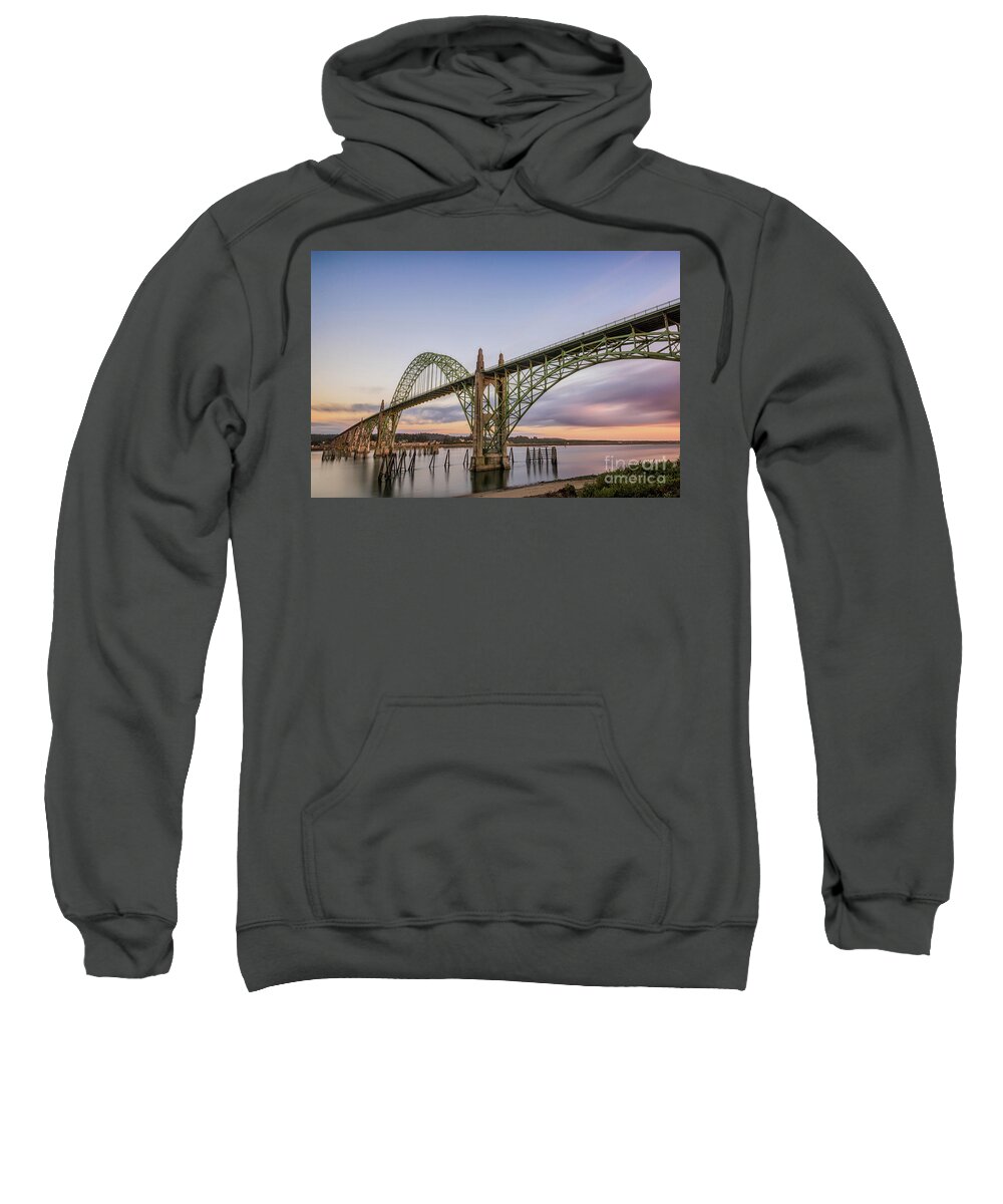 Oregon Sweatshirt featuring the photograph Yaquina Bay bridge by Paul Quinn