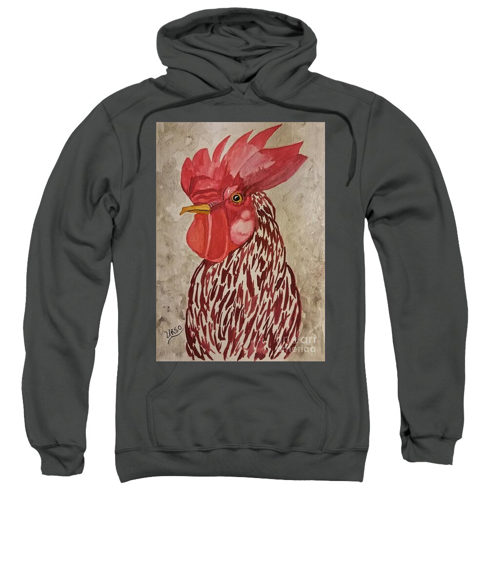 Year Of The Rooster 2017 Sweatshirt featuring the painting Year of the Rooster 2017 by Maria Urso
