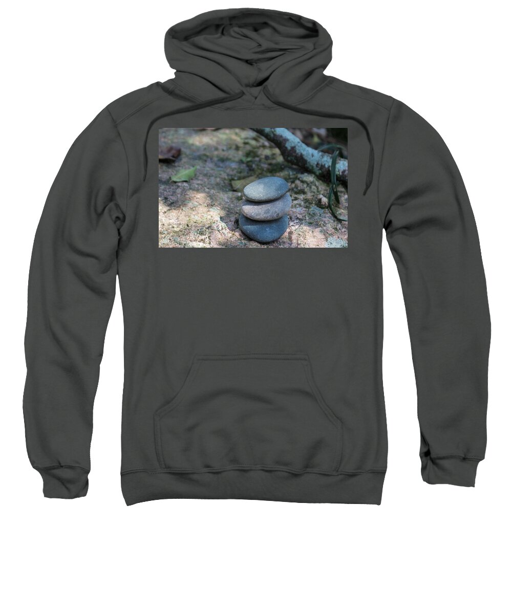 Stone Sweatshirt featuring the photograph Zen Stones by Arlene Carmel