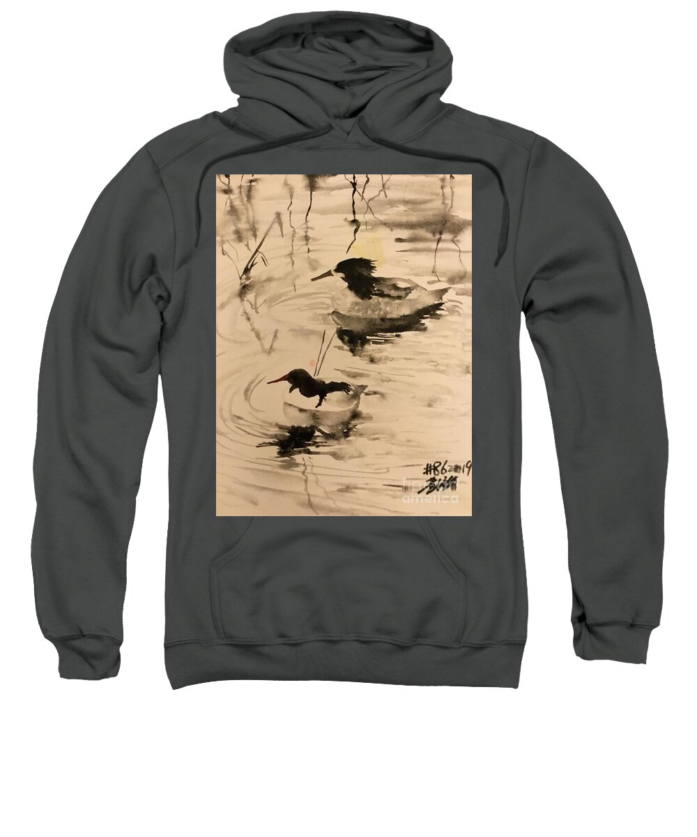 #842019 Sweatshirt featuring the painting #842019 #1 by Han in Huang wong