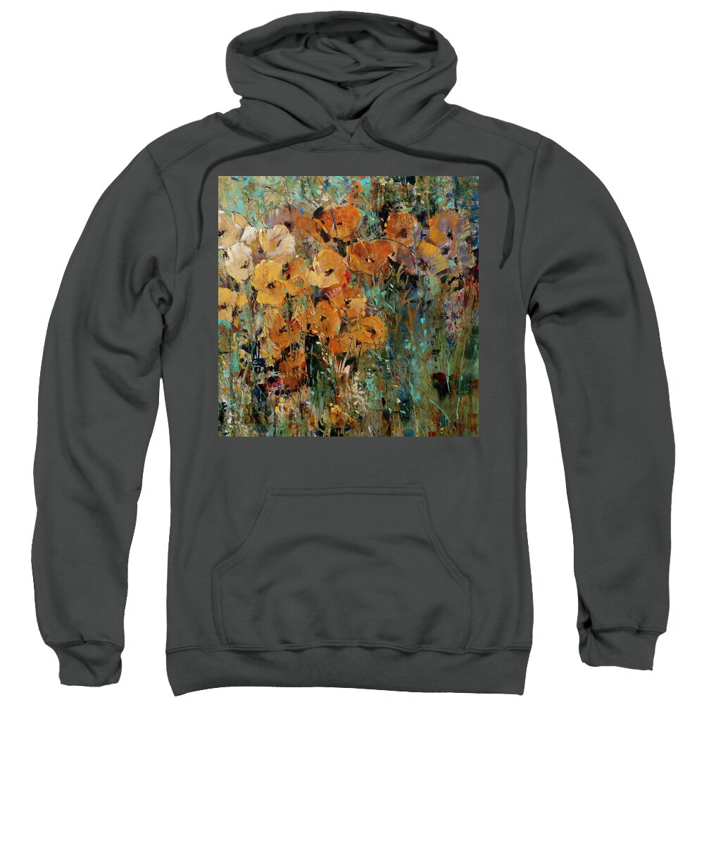 Modern Sweatshirt featuring the painting Amber Poppy Field II #1 by Tim Otoole