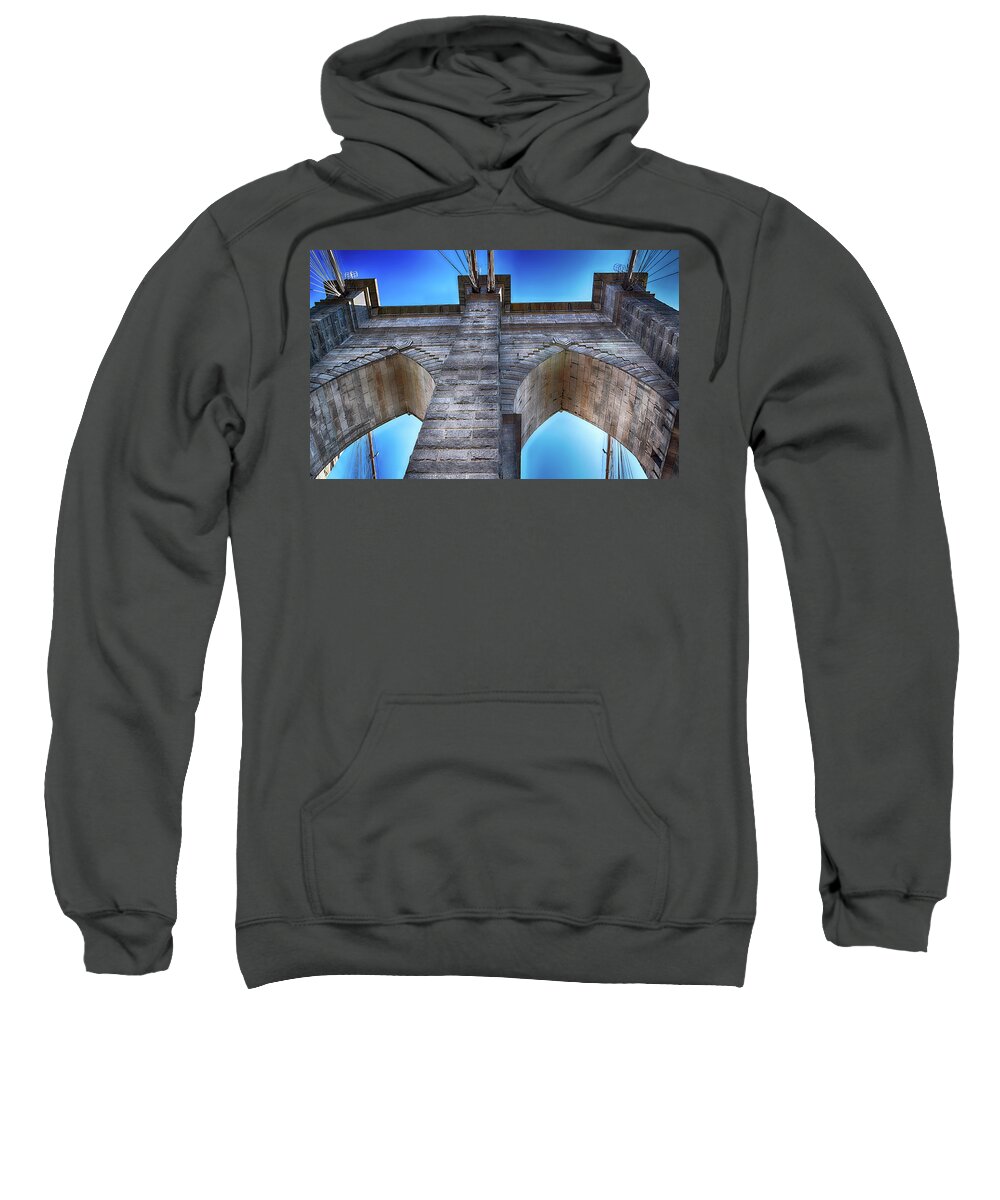 Brooklyn Bridge Sweatshirt featuring the photograph Brooklyn Bridge Tower by Dyle Warren