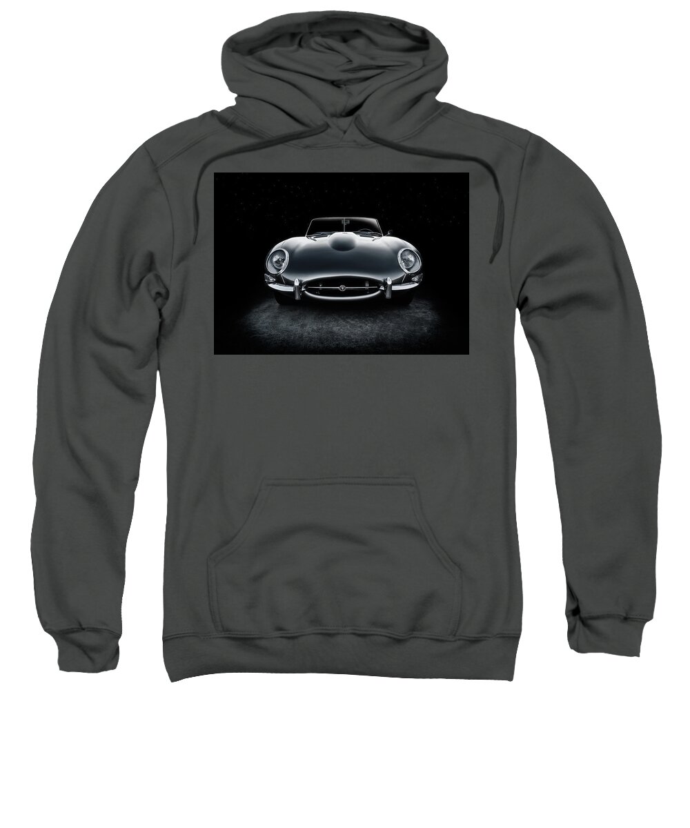 Jaguar Sweatshirt featuring the digital art Jaguar E Type by Douglas Pittman