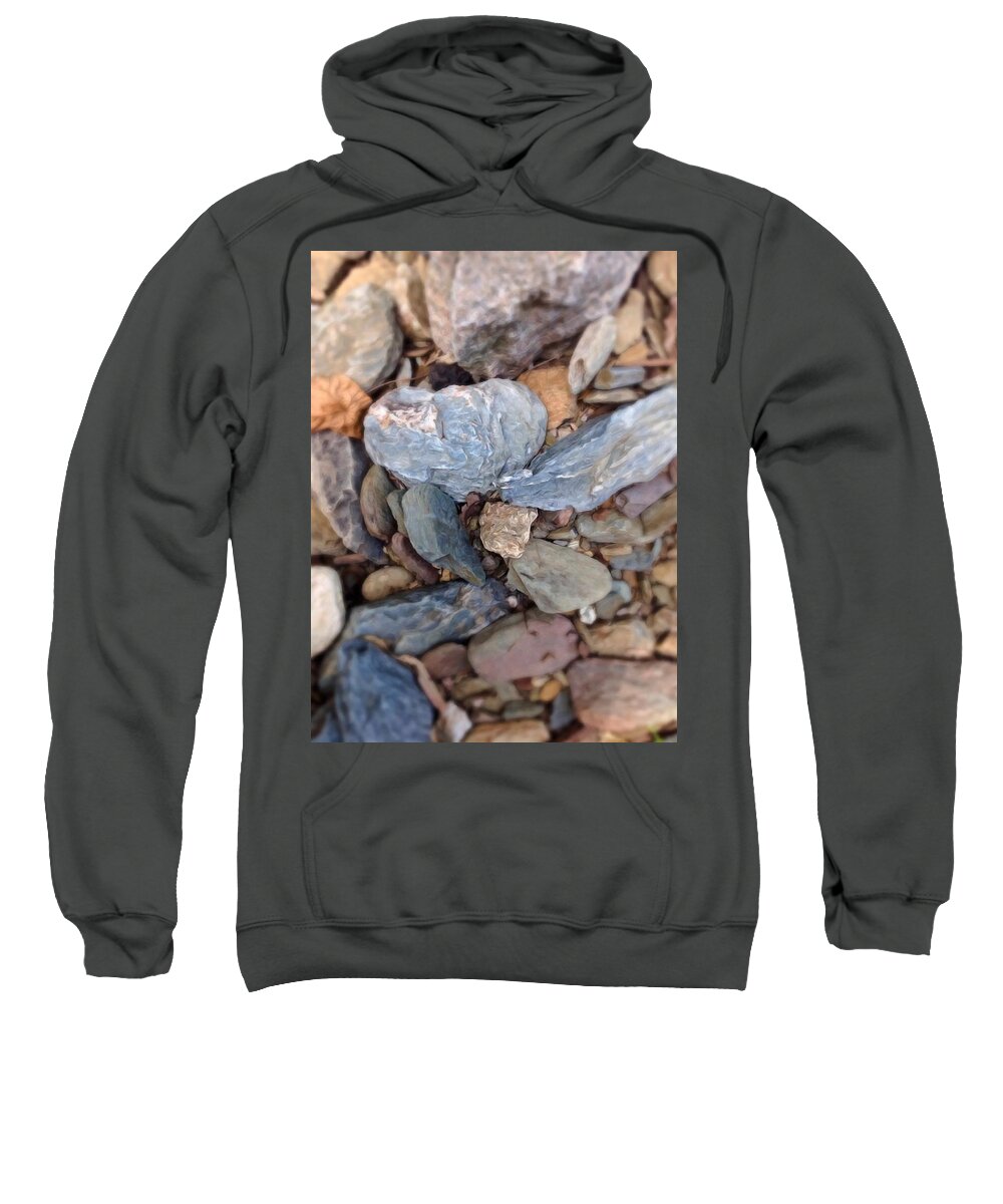 Rock Sweatshirt featuring the digital art Heart of Stone #1 by Vanessa Ilott