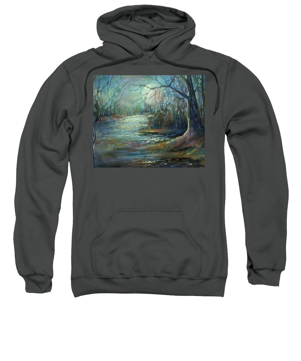 Painting Sweatshirt featuring the painting Moonlight #1 by Michael Lang