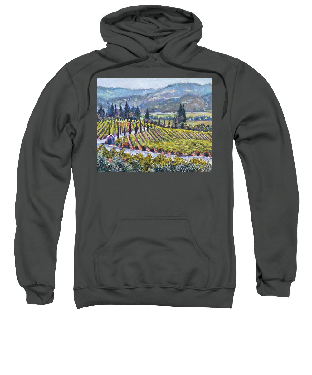 Landscape Sweatshirt featuring the painting Napa Valley Vineyards #2 by David Lloyd Glover