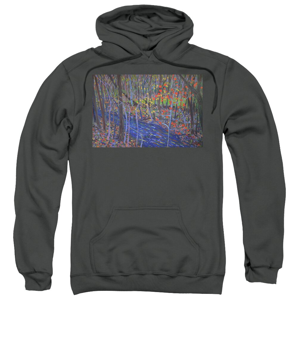 New Paltz Sweatshirt featuring the painting New Paltz Stream by Beth Riso