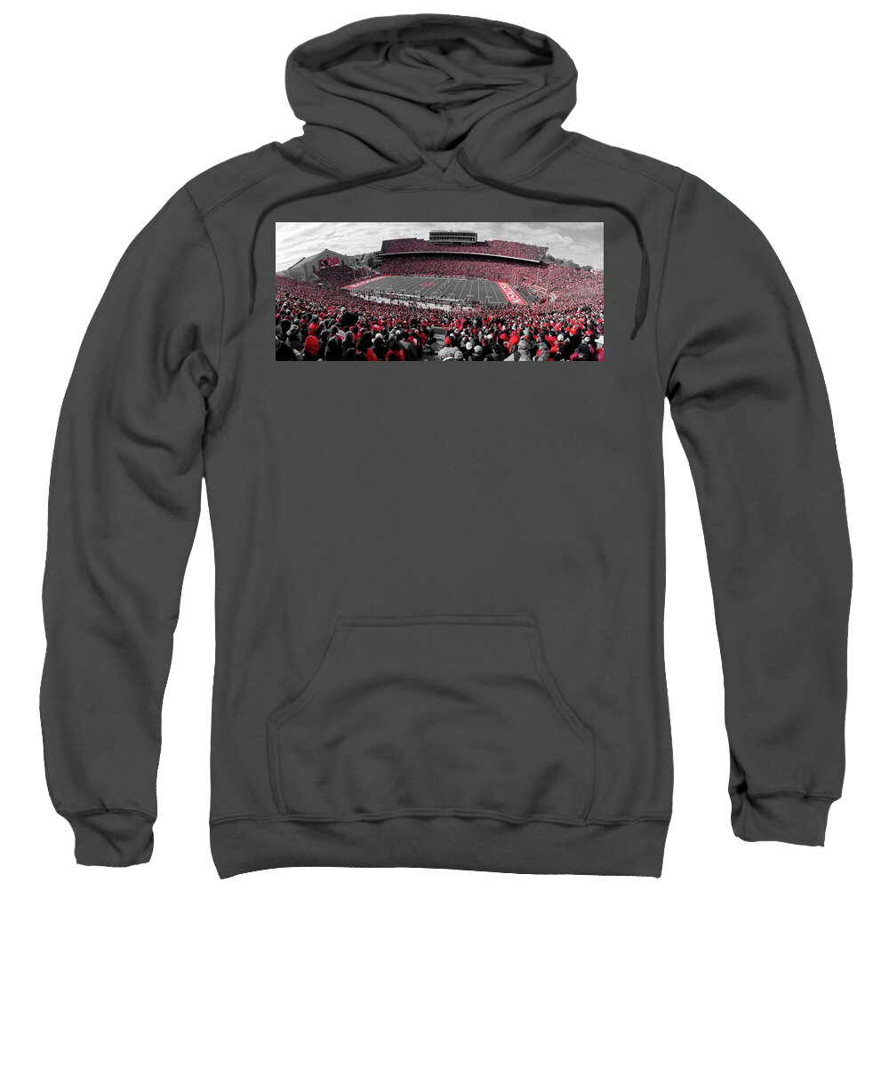 Photography Sweatshirt featuring the photograph University Of Wisconsin Football Game #1 by Panoramic Images