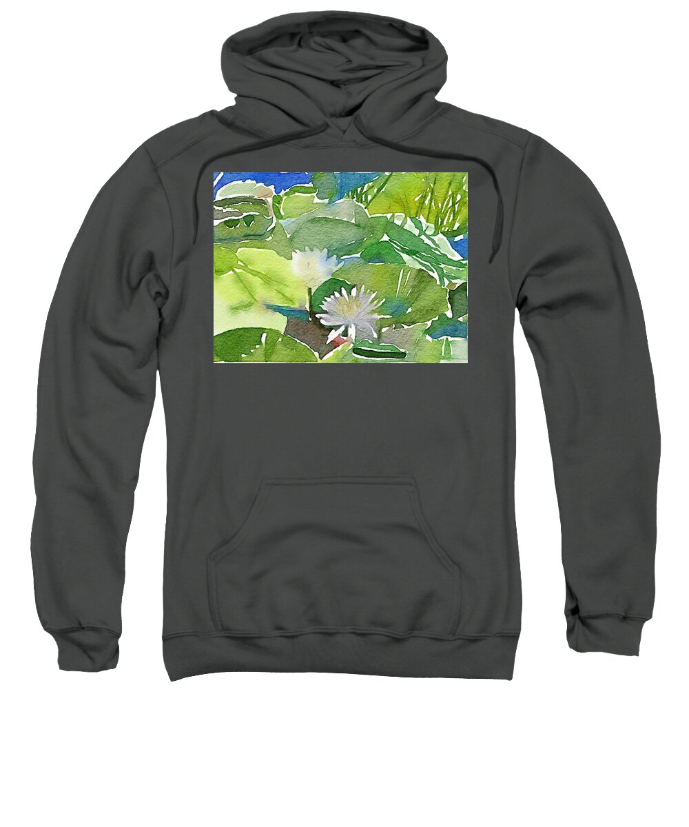 Waterlogged Sweatshirt featuring the digital art Water Lillies #1 by Joe Roache