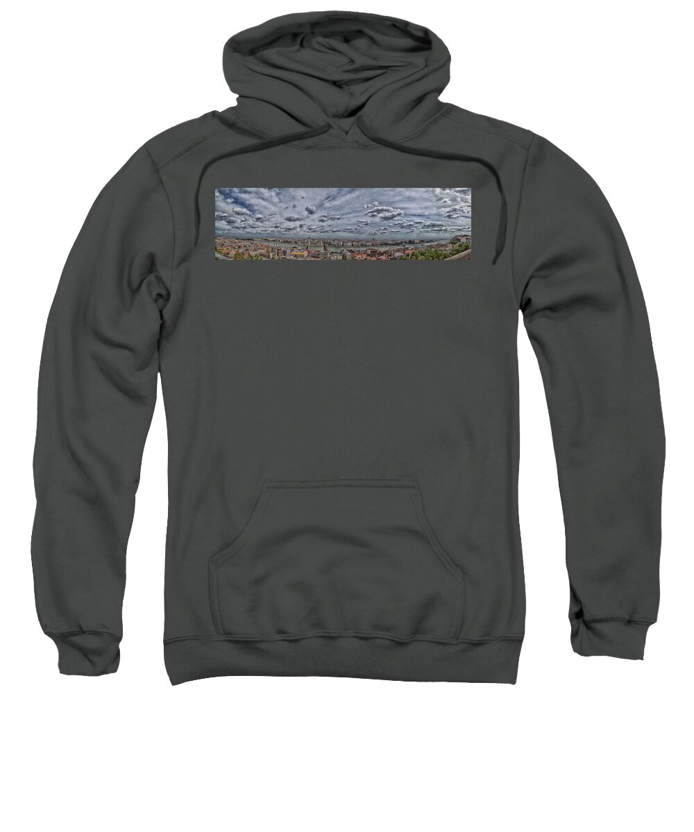 Danube Sweatshirt featuring the photograph Danube View in Budapest #11 by Vivida Photo PC