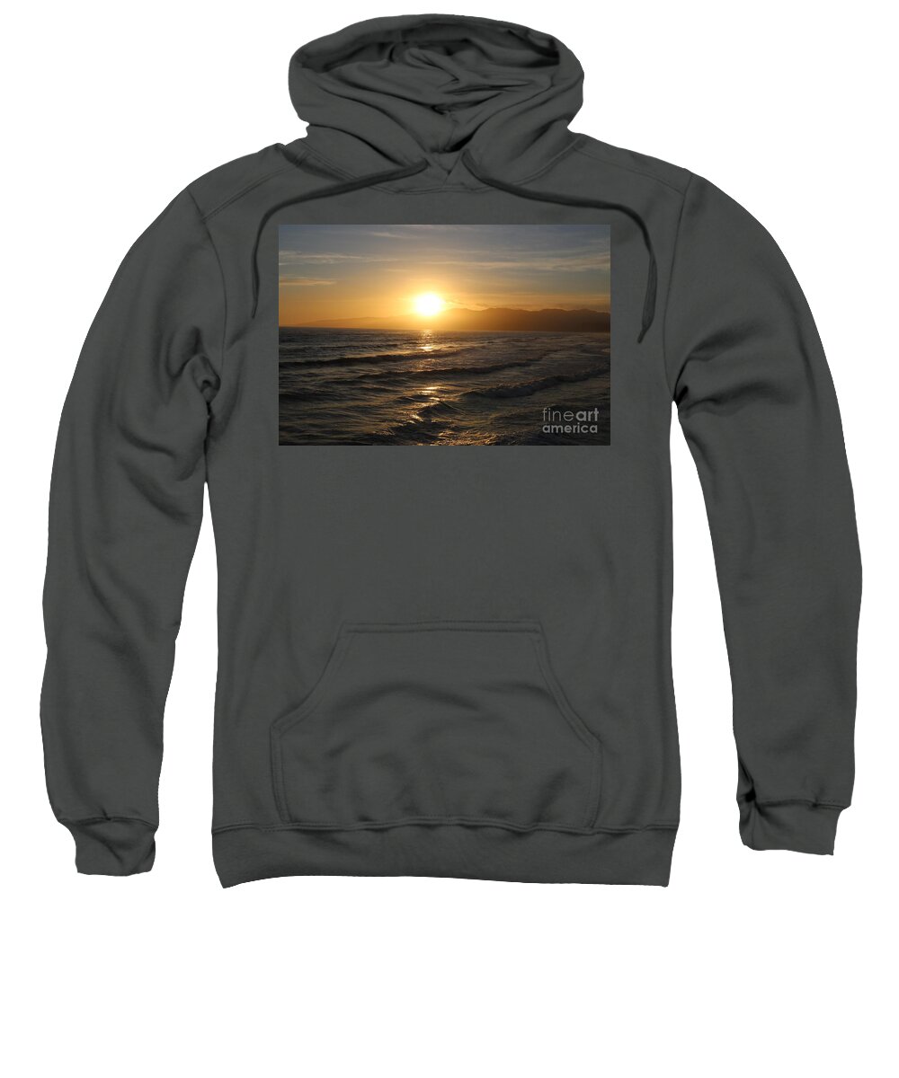 Sunset Sweatshirt featuring the photograph Pacific Sunset , Santa Monica, California #13 by John Shiron