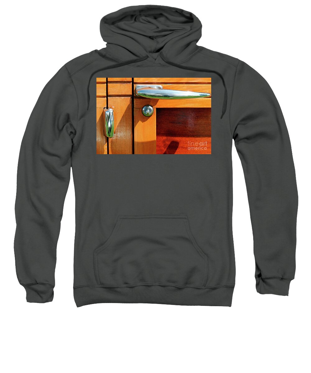 Vintage Sweatshirt featuring the photograph 1948 Chrysler Town And Country Door Detail by Lucie Collins
