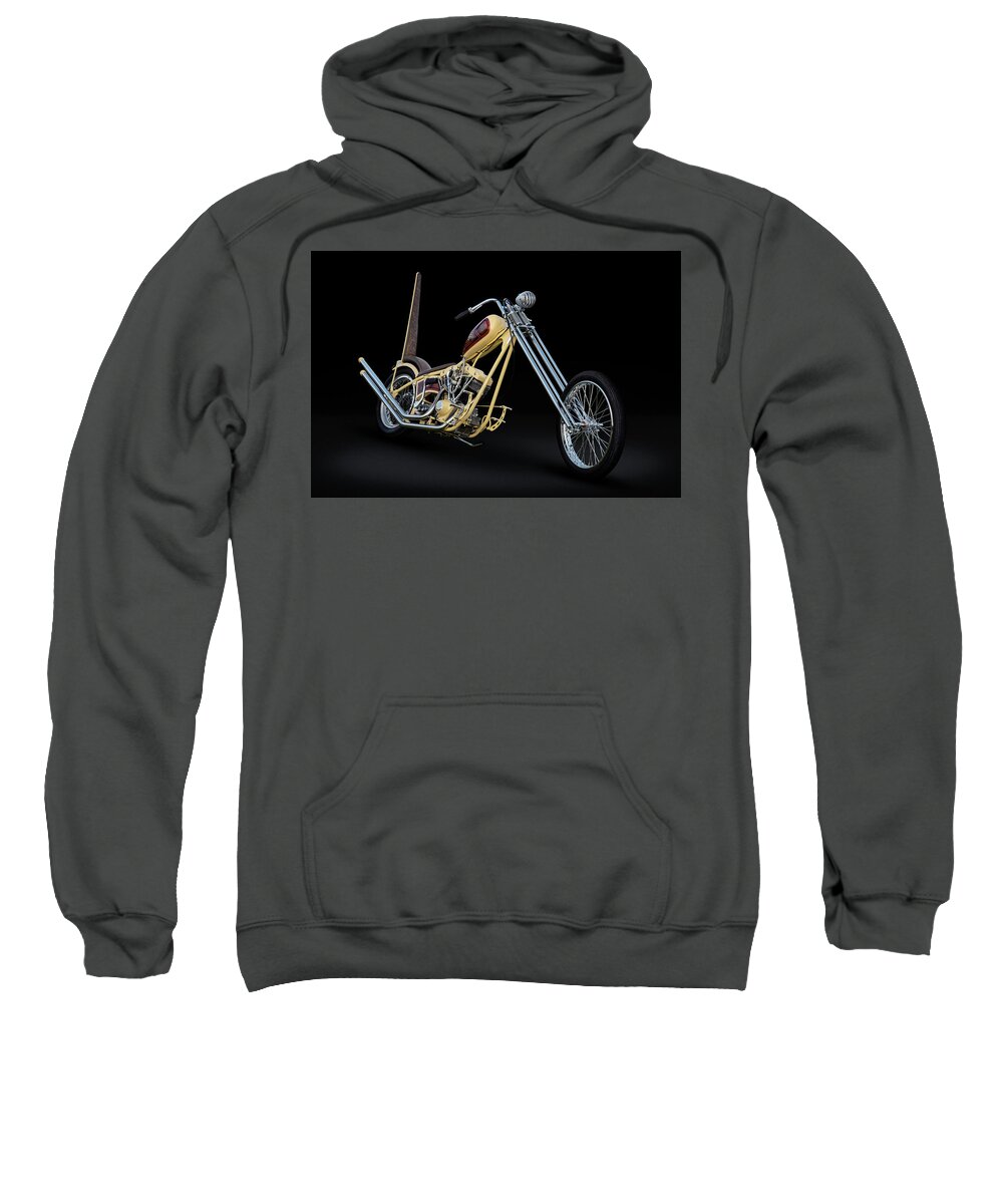 Harley Sweatshirt featuring the photograph 1981 Harley Shovelhead Longbike by Andy Romanoff