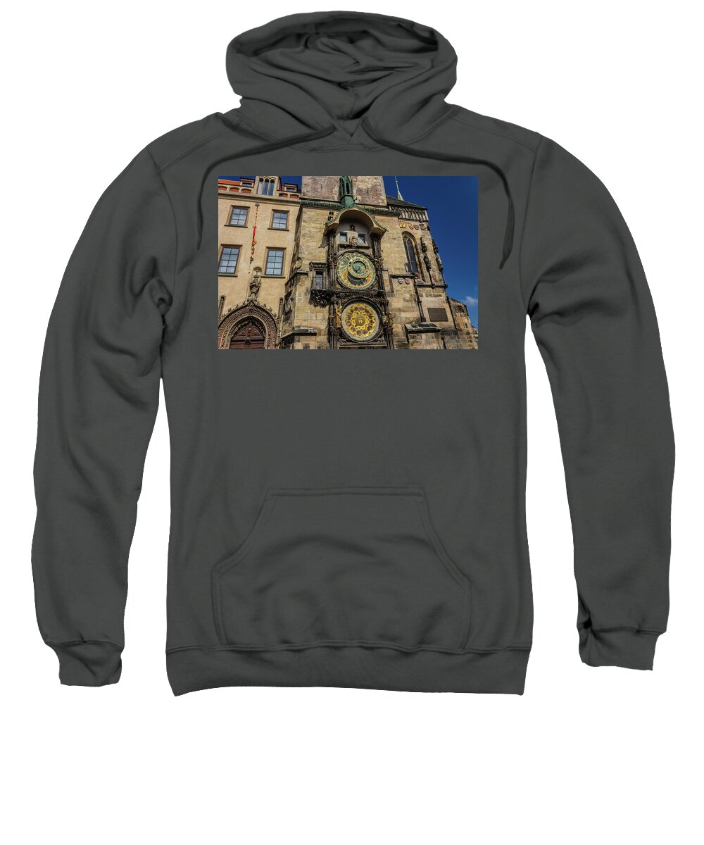 Ancient Sweatshirt featuring the photograph Astronomical clock in Prague #2 by Vivida Photo PC