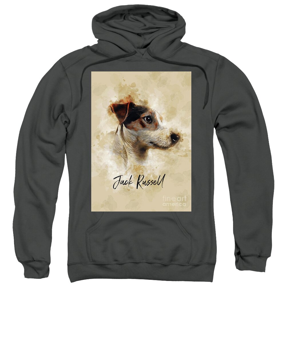 Dog Sweatshirt featuring the digital art Jack Russell #3 by Ian Mitchell