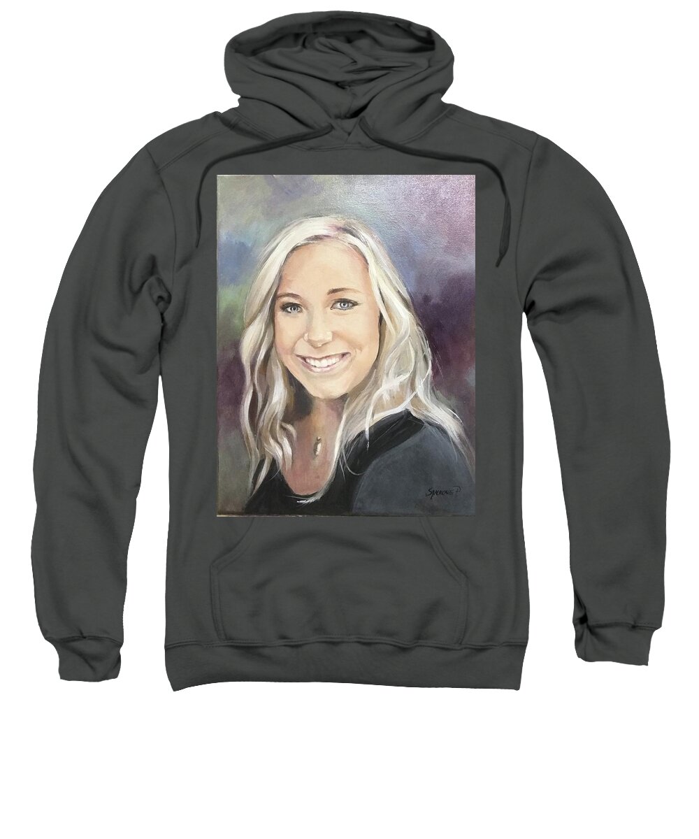 Portrait Sweatshirt featuring the painting Portrait #3 by Synnove Pettersen