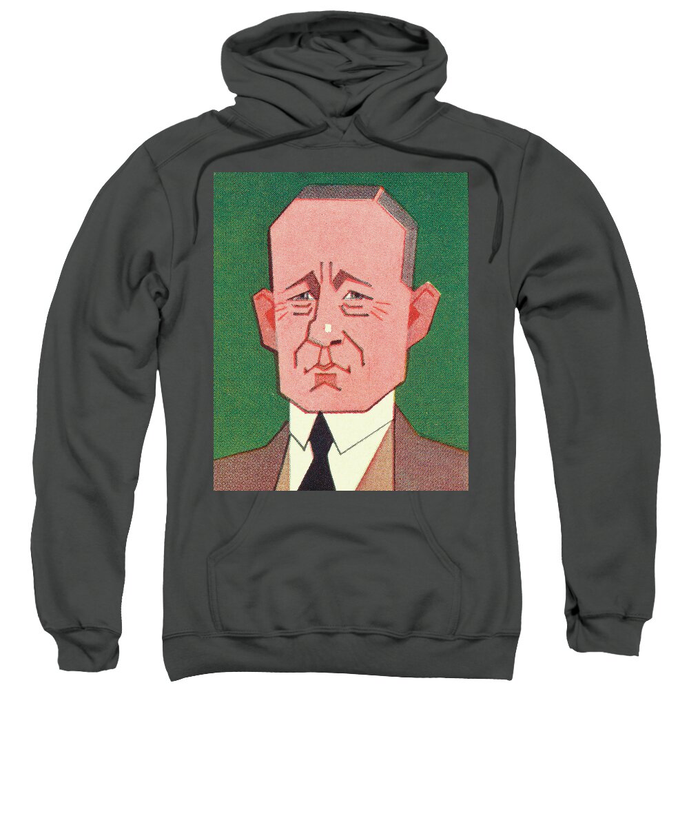 Accessories Sweatshirt featuring the drawing Portrait of a Man #38 by CSA Images