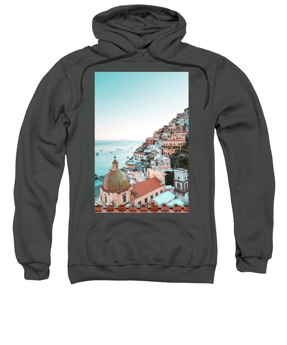 Blue Sweatshirt featuring the photograph Positano, Amalfi Coast, Italy #6 by Francesco Riccardo Iacomino