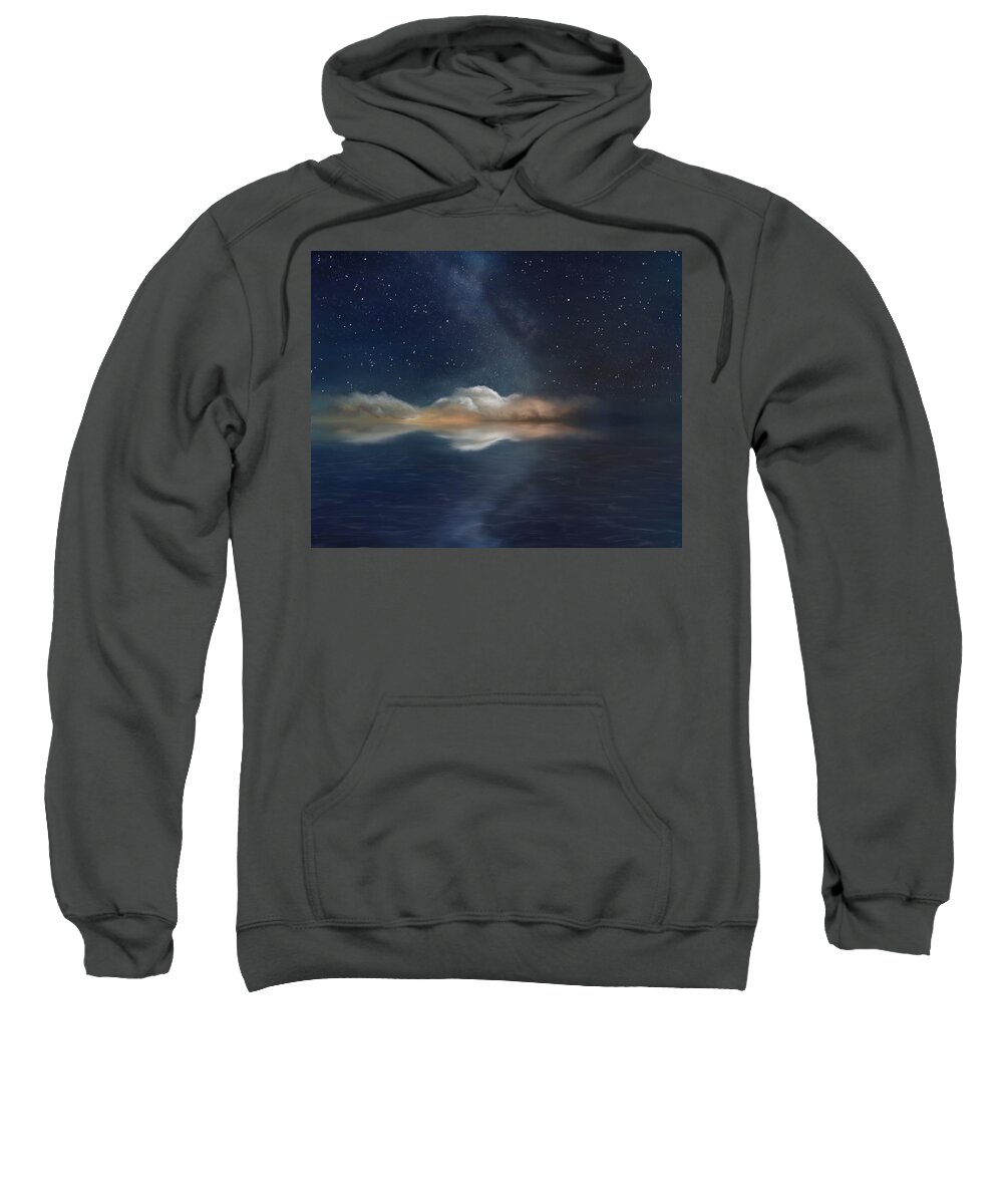 Midnight Sky Sweatshirt featuring the painting A Midnight Sky by Mark Taylor