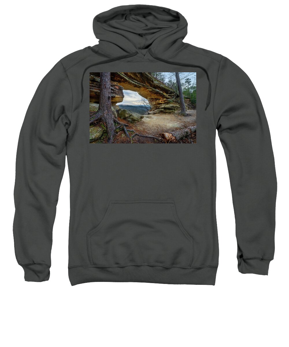 Double Arch Sweatshirt featuring the photograph A Portal Through Time by Michael Scott
