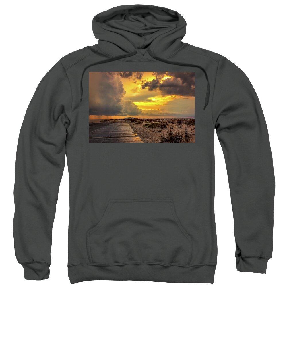 Storm Sweatshirt featuring the photograph A storm aglow by Mike Whalen