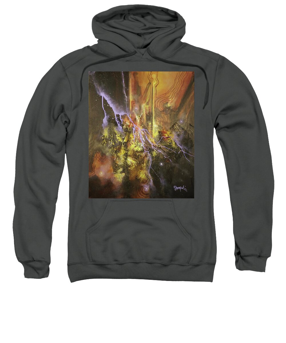 Abstract Sweatshirt featuring the painting Against the Grain by Tom Shropshire