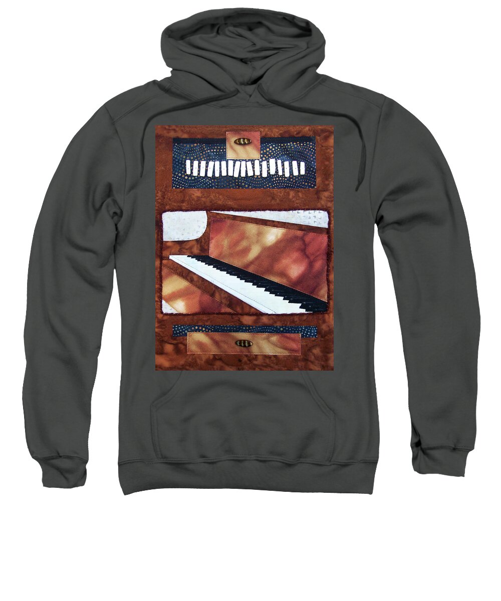 Piano Sweatshirt featuring the tapestry - textile All That Jazz Piano by Pam Geisel