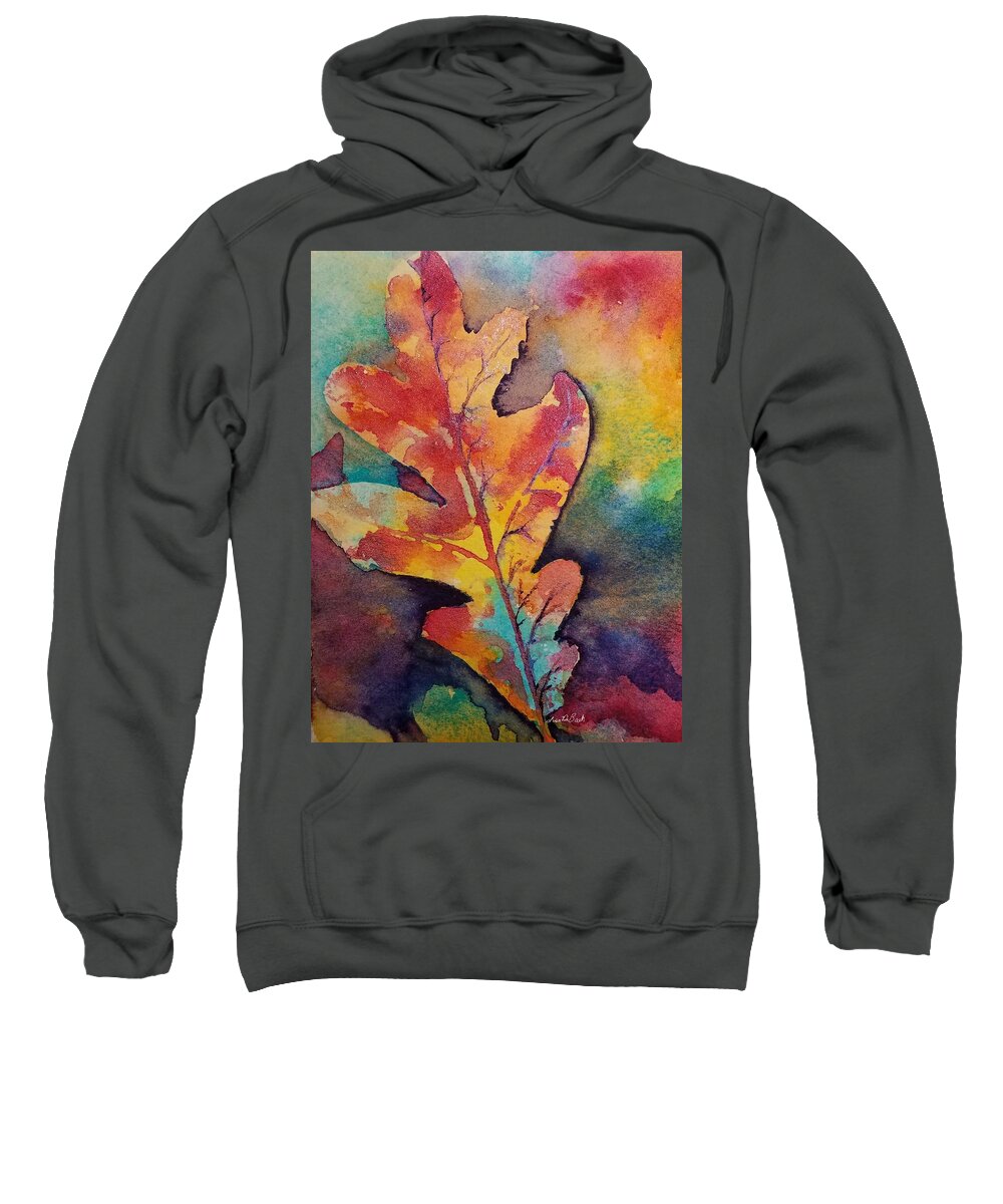 Fall Foliage Sweatshirt featuring the painting Falling for Donna by Lisa Debaets