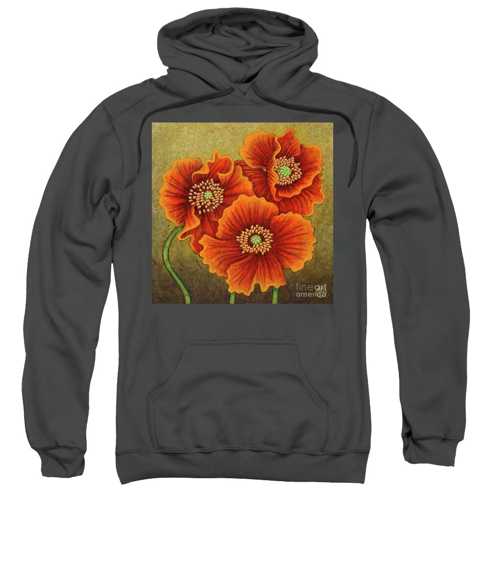 Poppy Sweatshirt featuring the painting Autumn Encroaches by Amy E Fraser