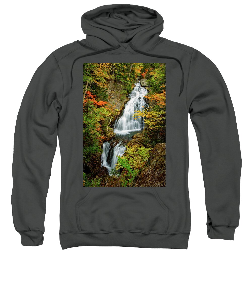 Crystal Cascade Sweatshirt featuring the photograph Autumn Falls, Crystal Cascade by Jeff Sinon