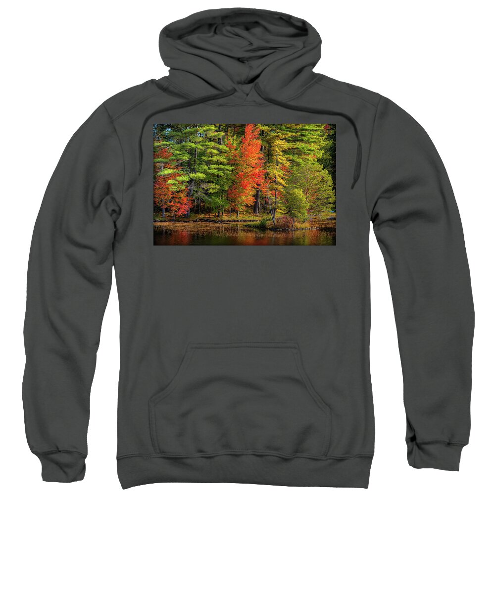 Autumn Sweatshirt featuring the photograph Autumn on Fourth Lake by Rod Best