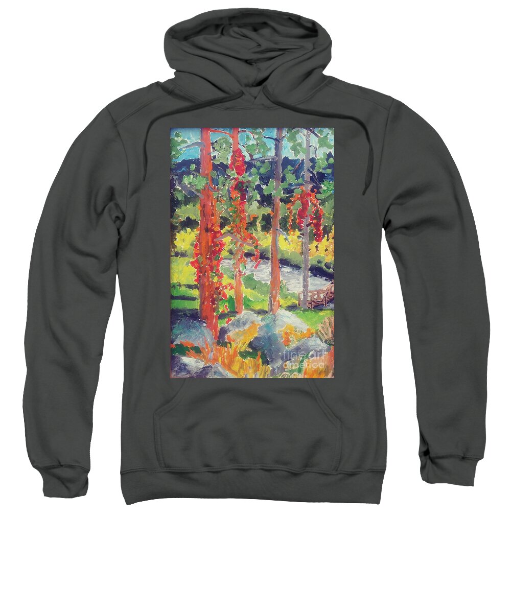 Plein Air Sweatshirt featuring the painting Autumn Vines by Rodger Ellingson