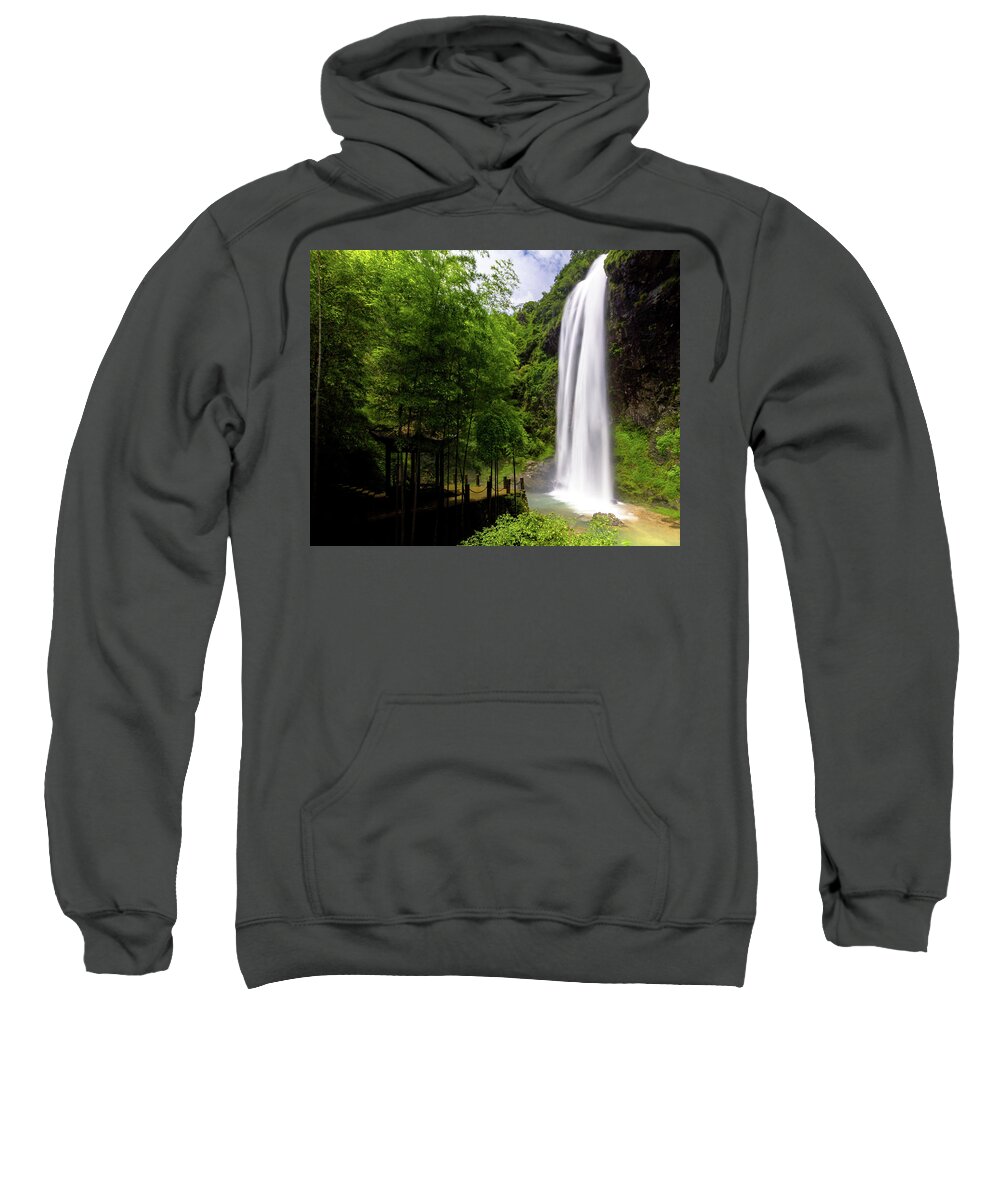 Water Sweatshirt featuring the photograph BaiYun Waterfall II by William Dickman