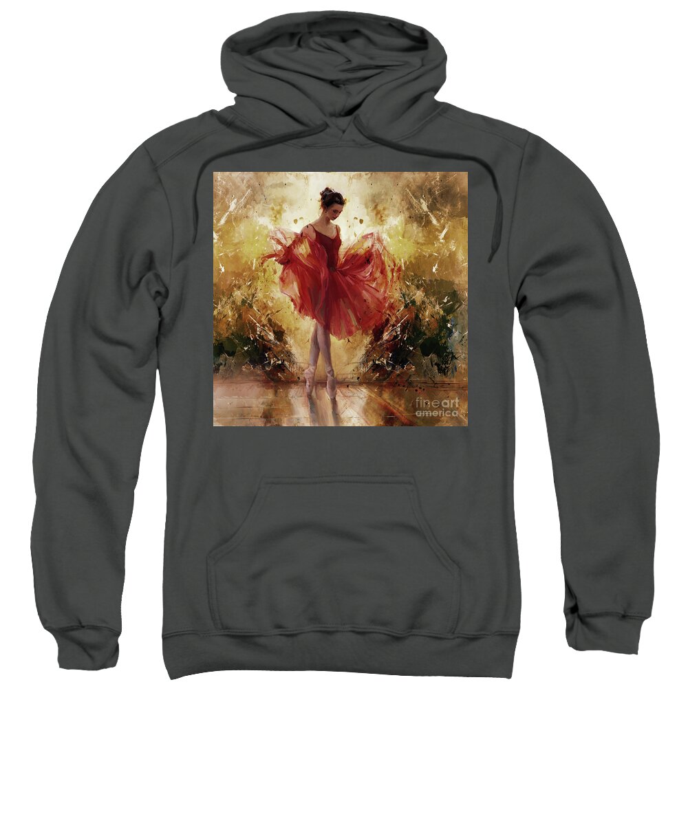 Ballerina Sweatshirt featuring the painting Ballet girl 8834J by Gull G