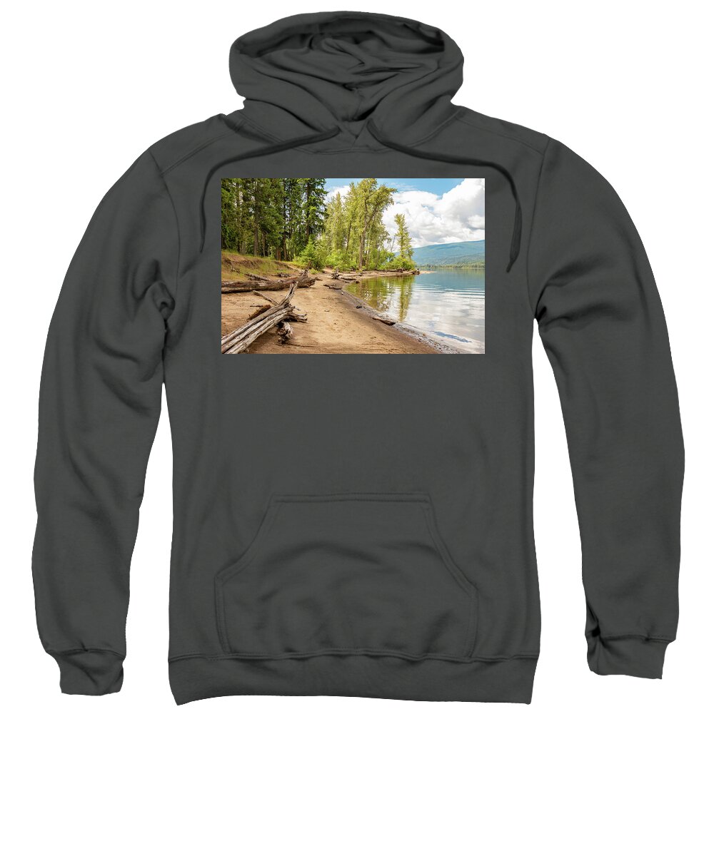 Landscapes Sweatshirt featuring the photograph Beach At Mable Lake by Claude Dalley